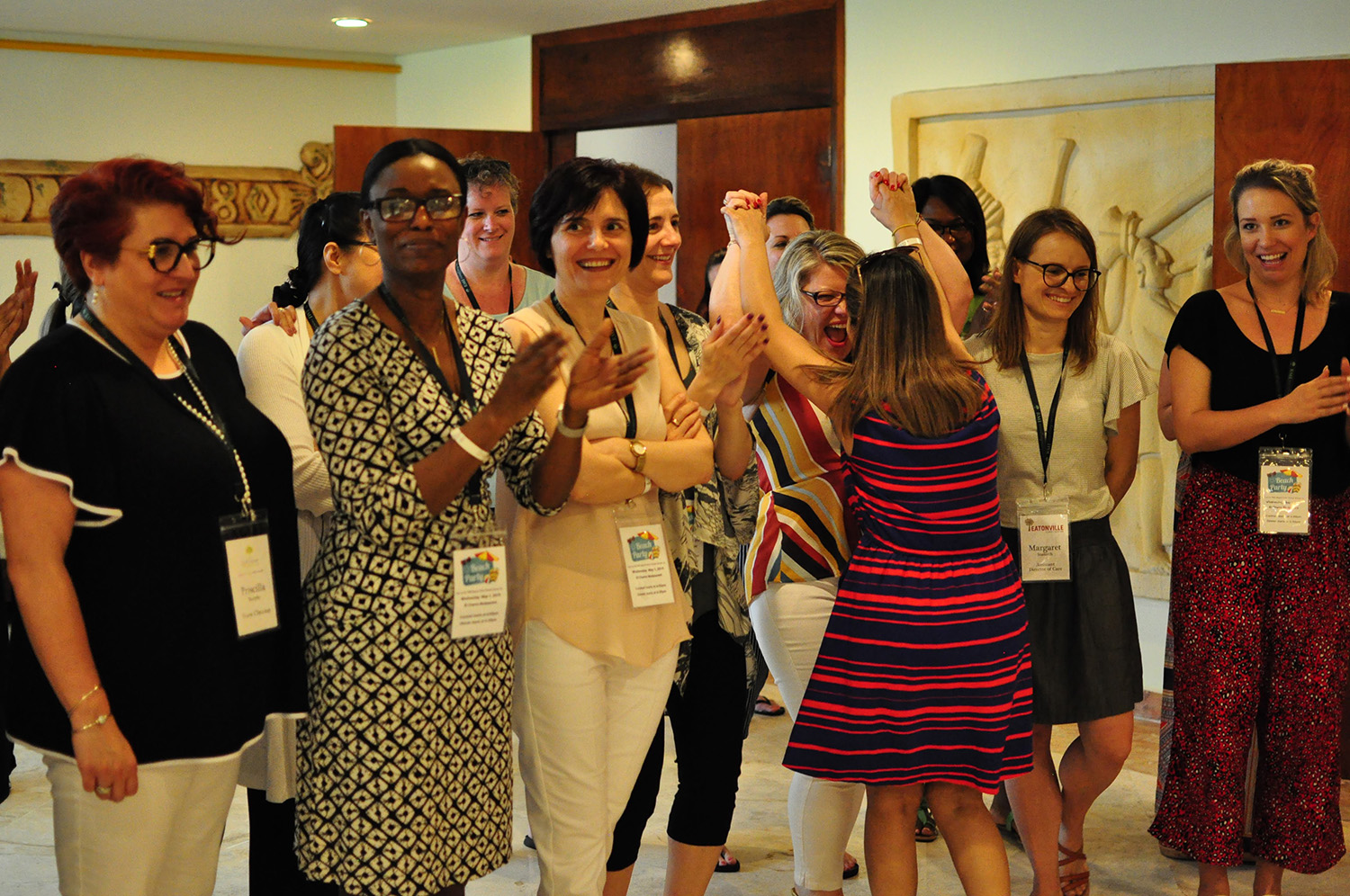 clapping and celebrating